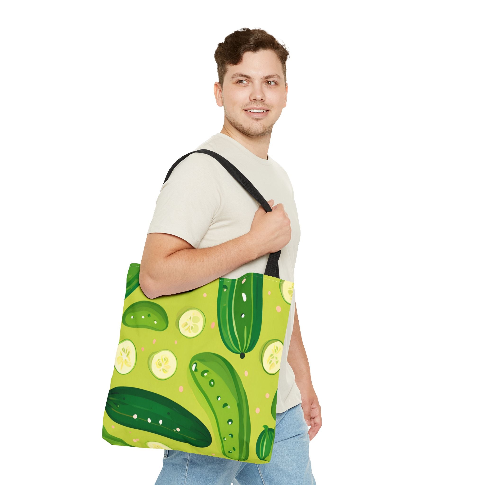 Pickles Pattern Tote Bag - Stylish Reusable Grocery & Beach Bag