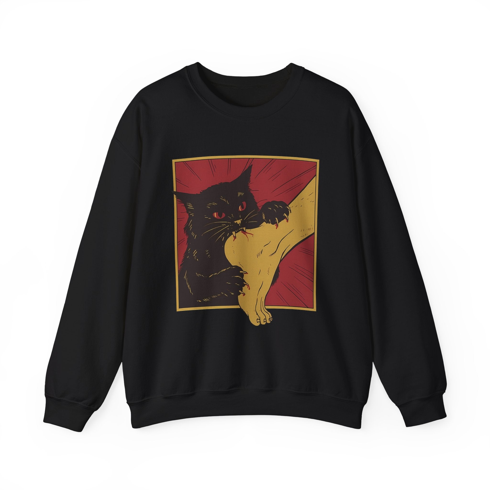 Cat Graphic Sweatshirt - Cozy Unisex Crewneck for Pet Lovers, Perfect for Casual Wear, Gift for Cat Owners, Fun and Comfy!