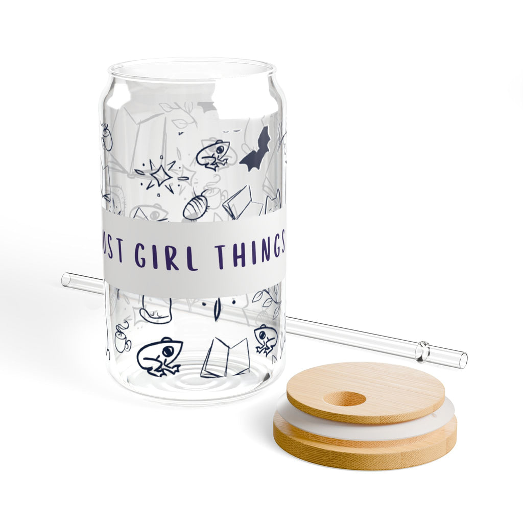 Just Girl Things Sipper Glass, 16oz