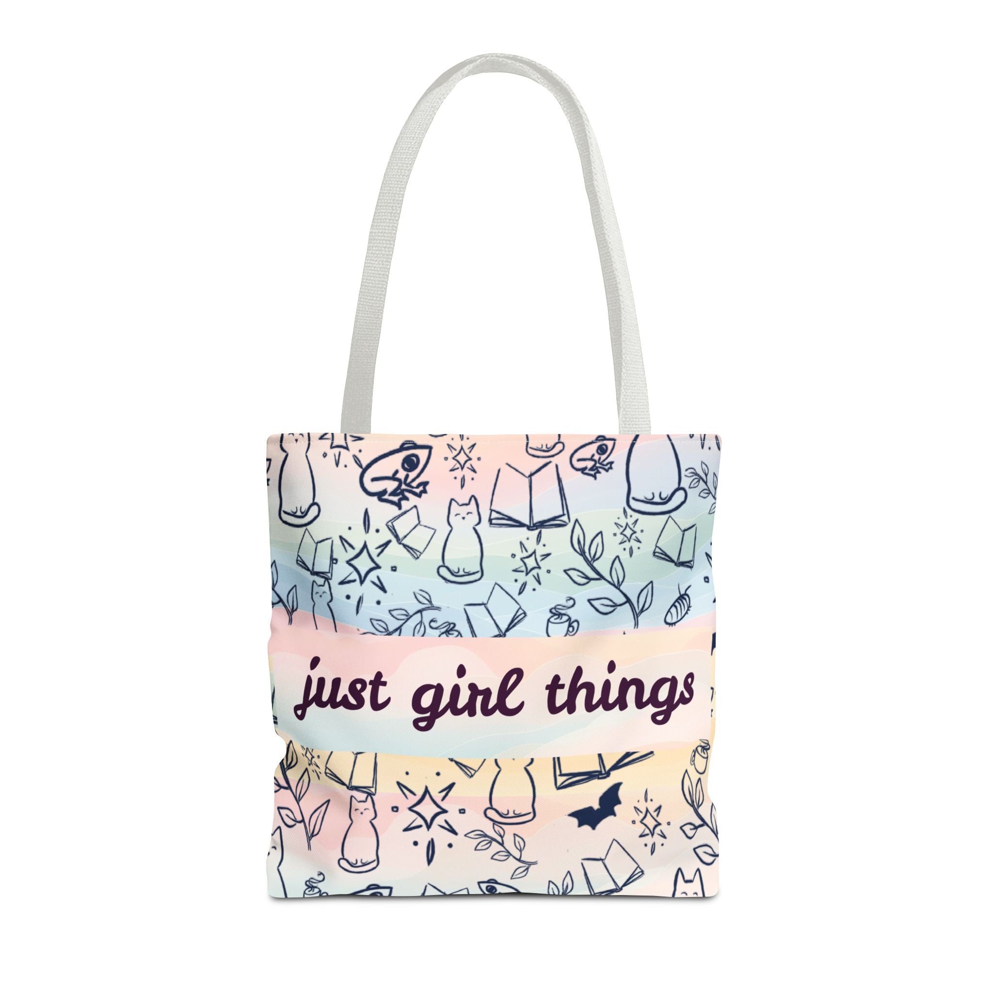 Just Girl Things Tote  "Cats, Books, Frogs & Bats? Yes, Please!"