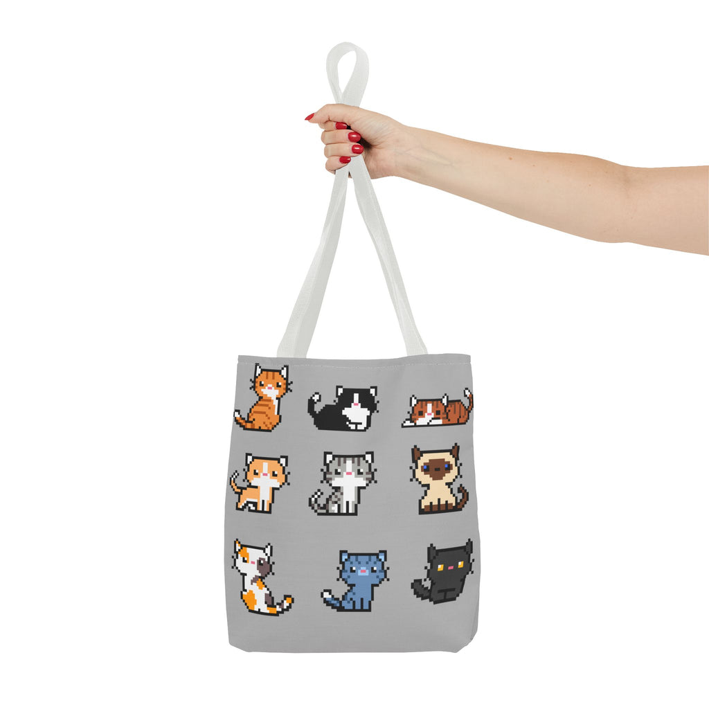 Cute Pixel Art Cat Tote Bag - Perfect for Cat Lovers & Everyday Use
