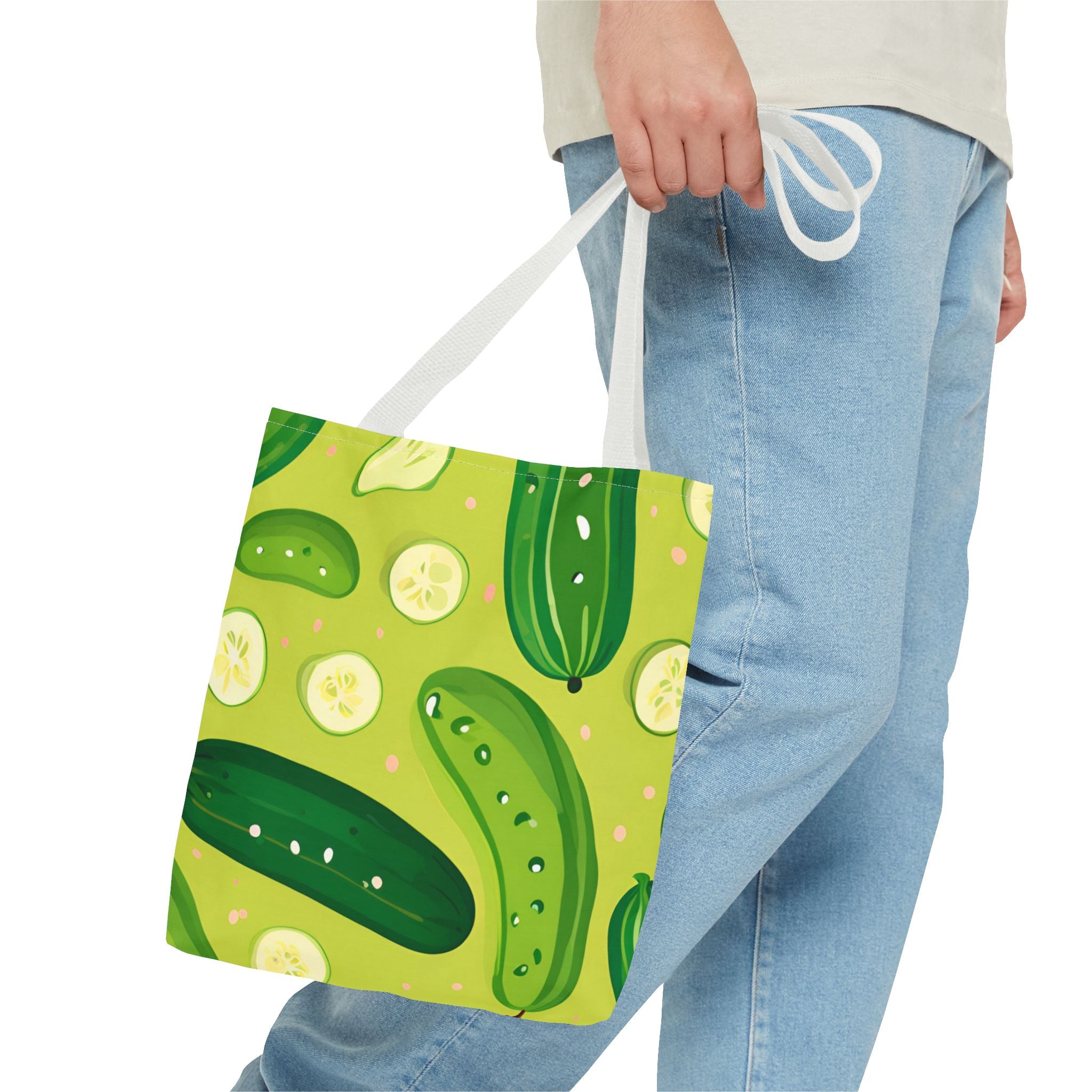 Pickles Pattern Tote Bag - Stylish Reusable Grocery & Beach Bag