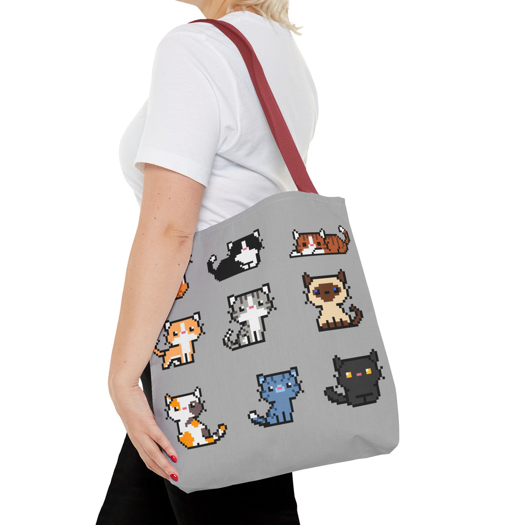 Cute Pixel Art Cat Tote Bag - Perfect for Cat Lovers & Everyday Use