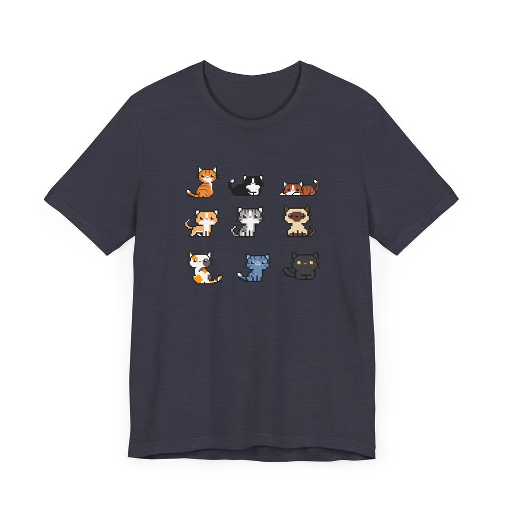 Cute Cat Pixel Art Unisex Short Sleeve Tee