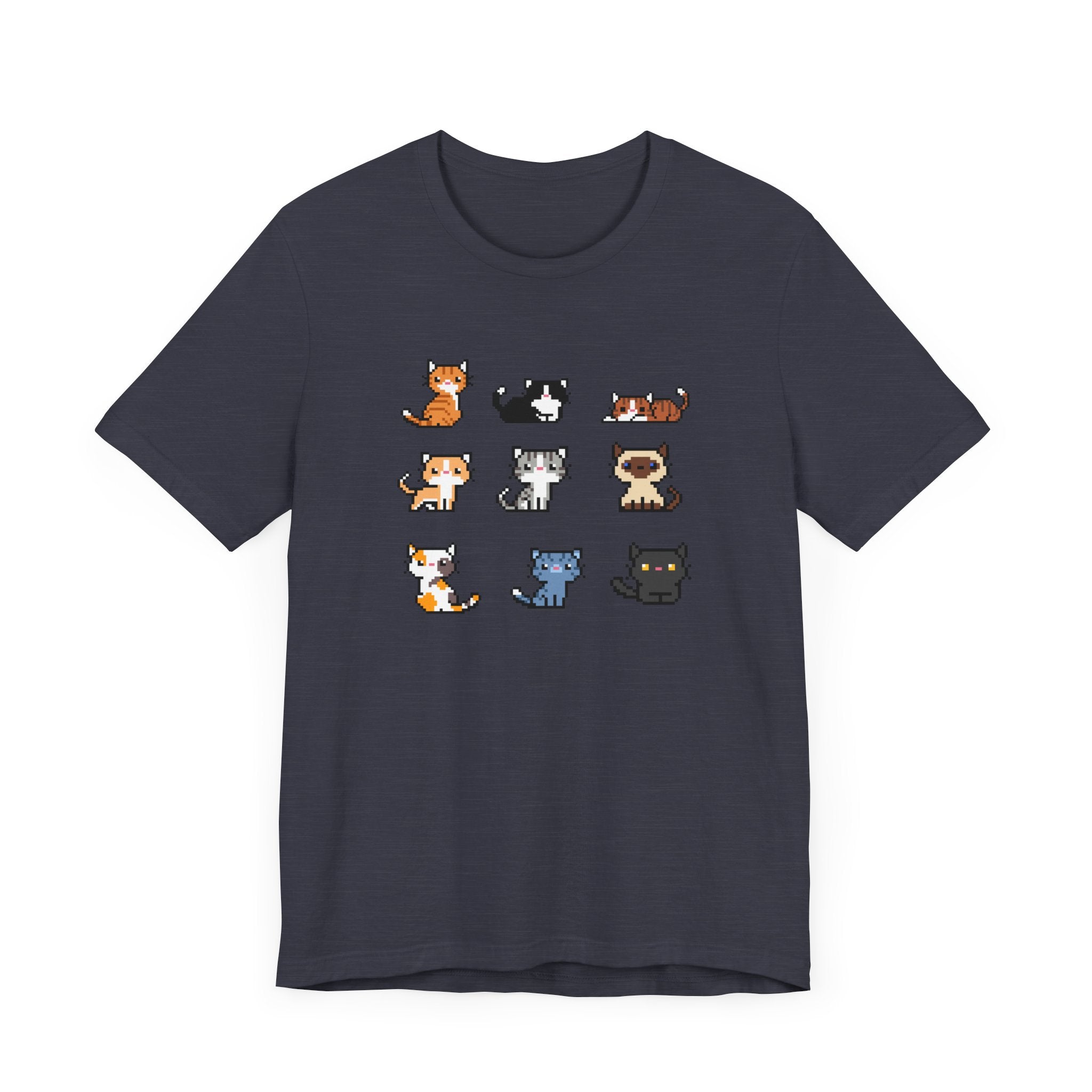 Cute Cat Pixel Art Unisex Short Sleeve Tee