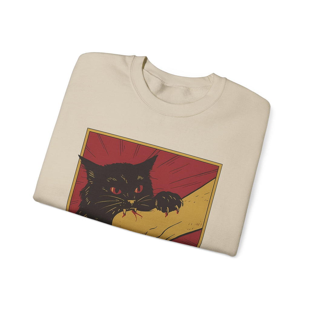 Cat Graphic Sweatshirt - Cozy Unisex Crewneck for Pet Lovers, Perfect for Casual Wear, Gift for Cat Owners, Fun and Comfy!