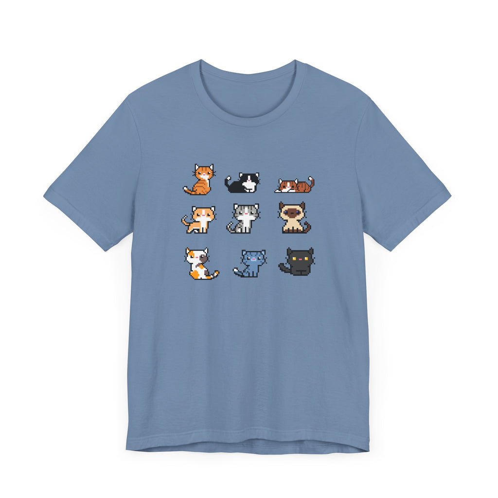 Cute Cat Pixel Art Unisex Short Sleeve Tee