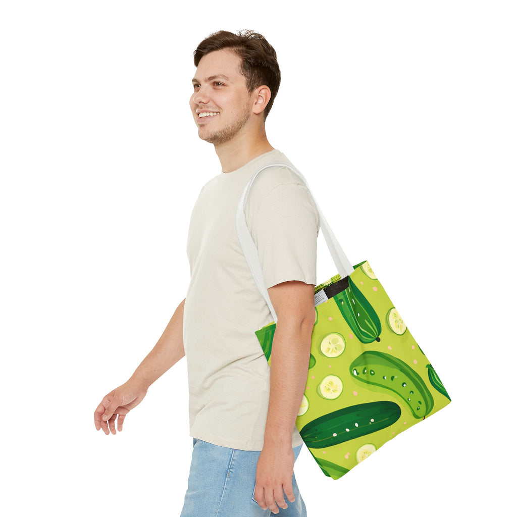 Pickles Pattern Tote Bag - Stylish Reusable Grocery & Beach Bag