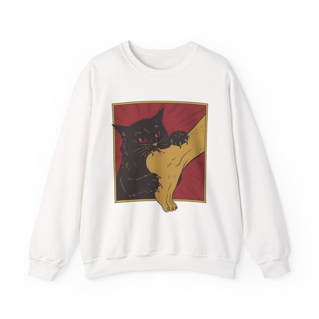 Cat Graphic Sweatshirt - Cozy Unisex Crewneck for Pet Lovers, Perfect for Casual Wear, Gift for Cat Owners, Fun and Comfy!