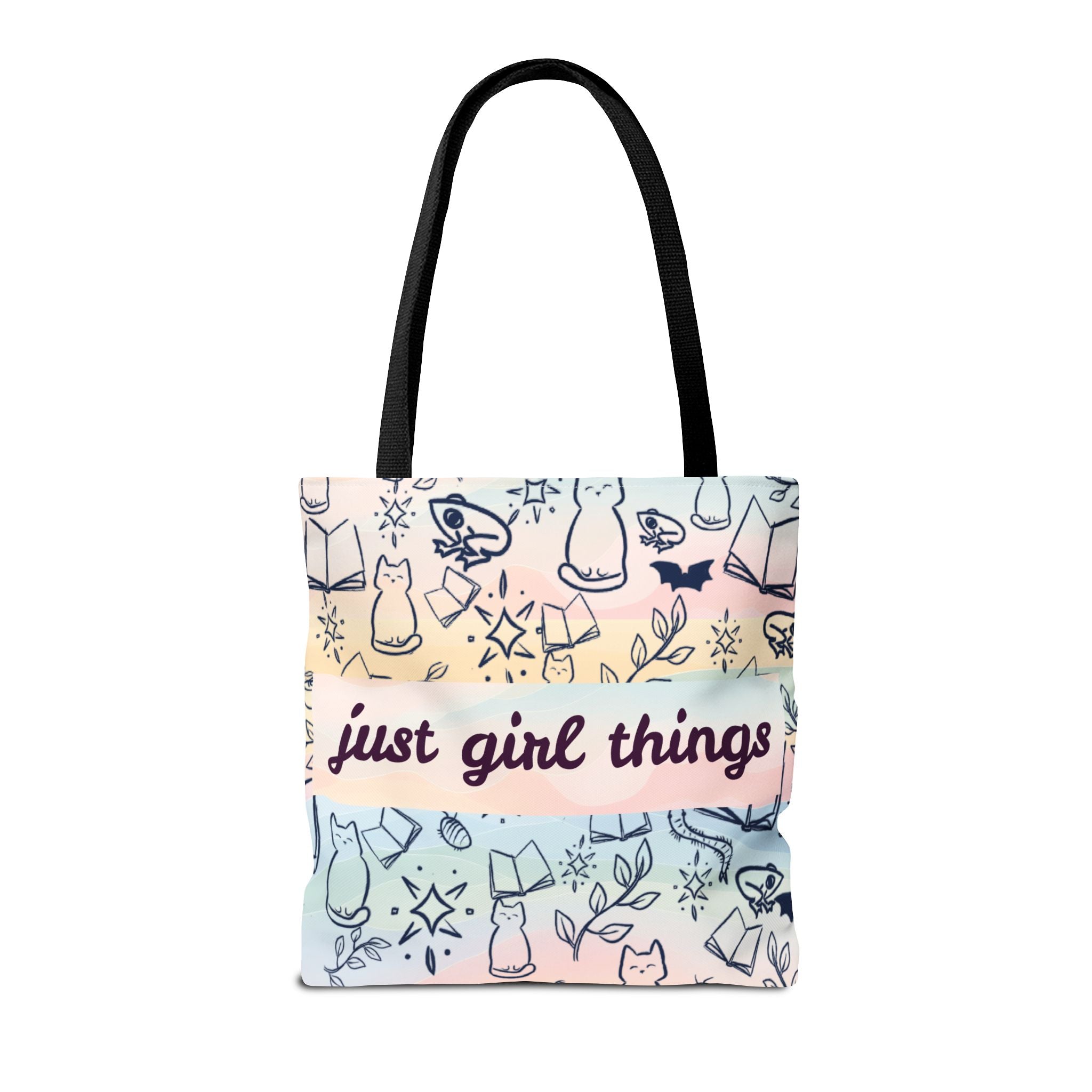 Just Girl Things Tote  "Cats, Books, Frogs & Bats? Yes, Please!"