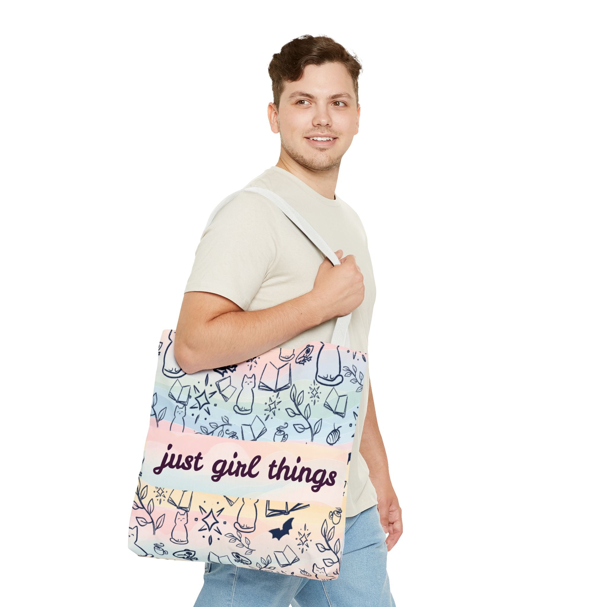 Just Girl Things Tote  "Cats, Books, Frogs & Bats? Yes, Please!"