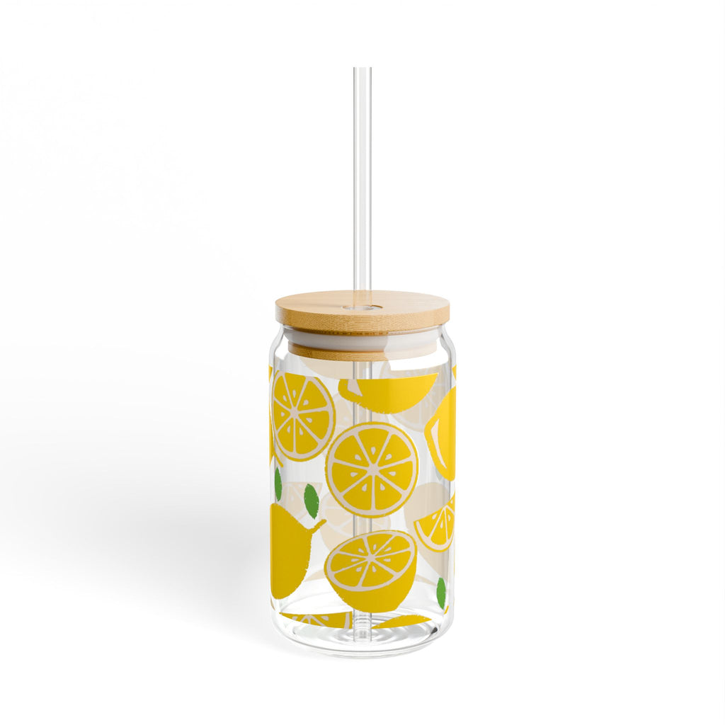 Lemonade Sipper Glass - 16oz with Straw - Perfect for Summer Refreshments & Eco-Friendly Drinking