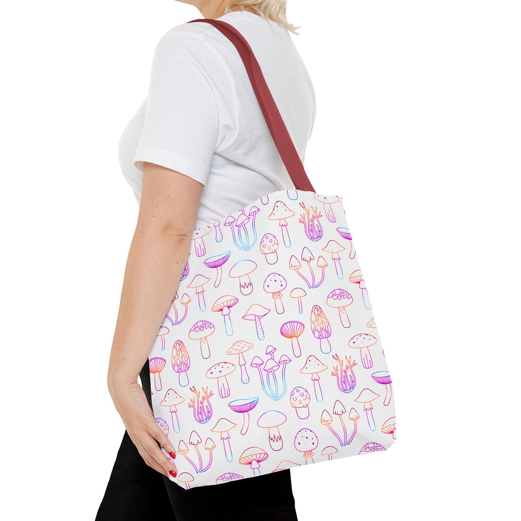 Colorful Mushroom Pattern Tote Bag - Eco-Friendly Grocery or Beach Tote