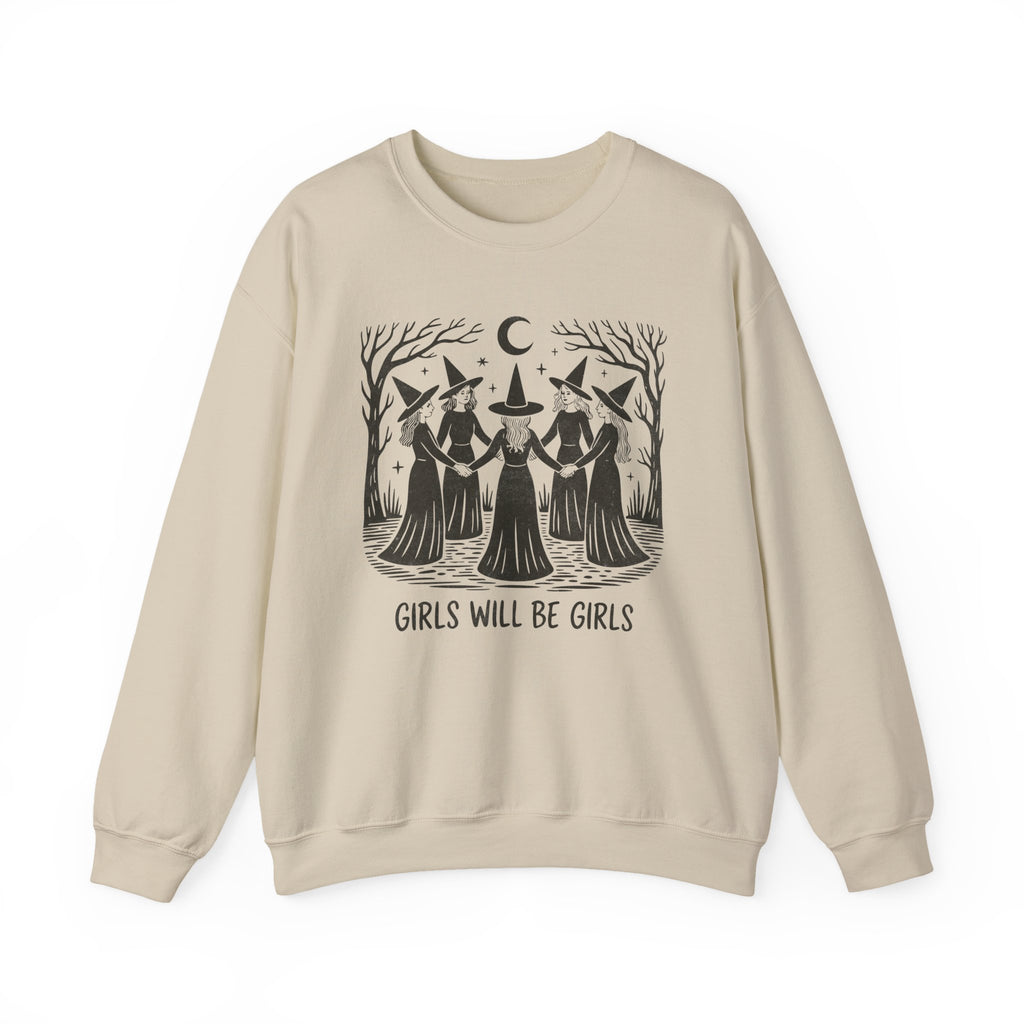 Witchy Crewneck Sweatshirt for Girls | Cozy Casual Wear, Gift for Witchy Friends, Halloween Apparel, Magical Fashion, Everyday Comfort