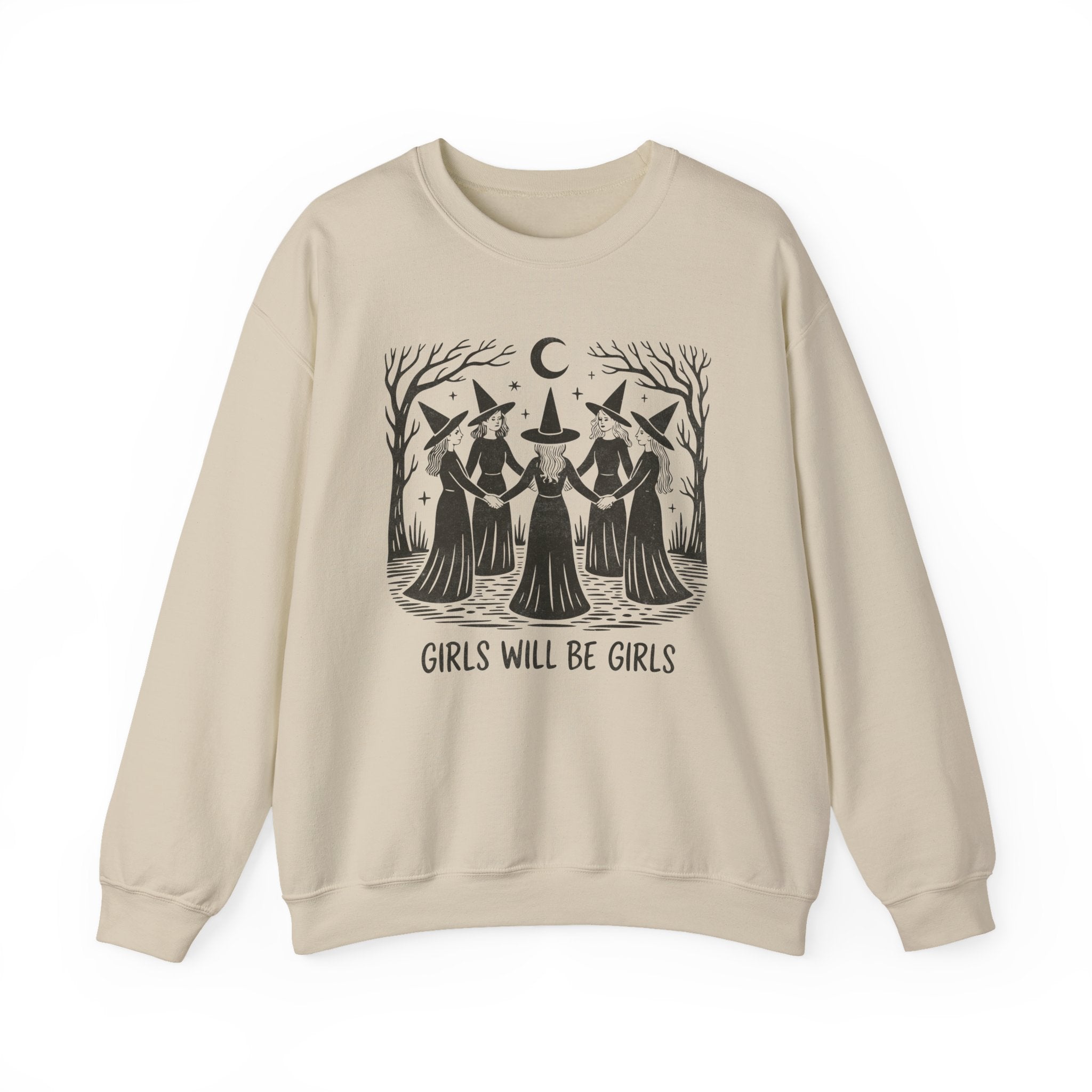 Witchy Crewneck Sweatshirt for Girls | Cozy Casual Wear, Gift for Witchy Friends, Halloween Apparel, Magical Fashion, Everyday Comfort