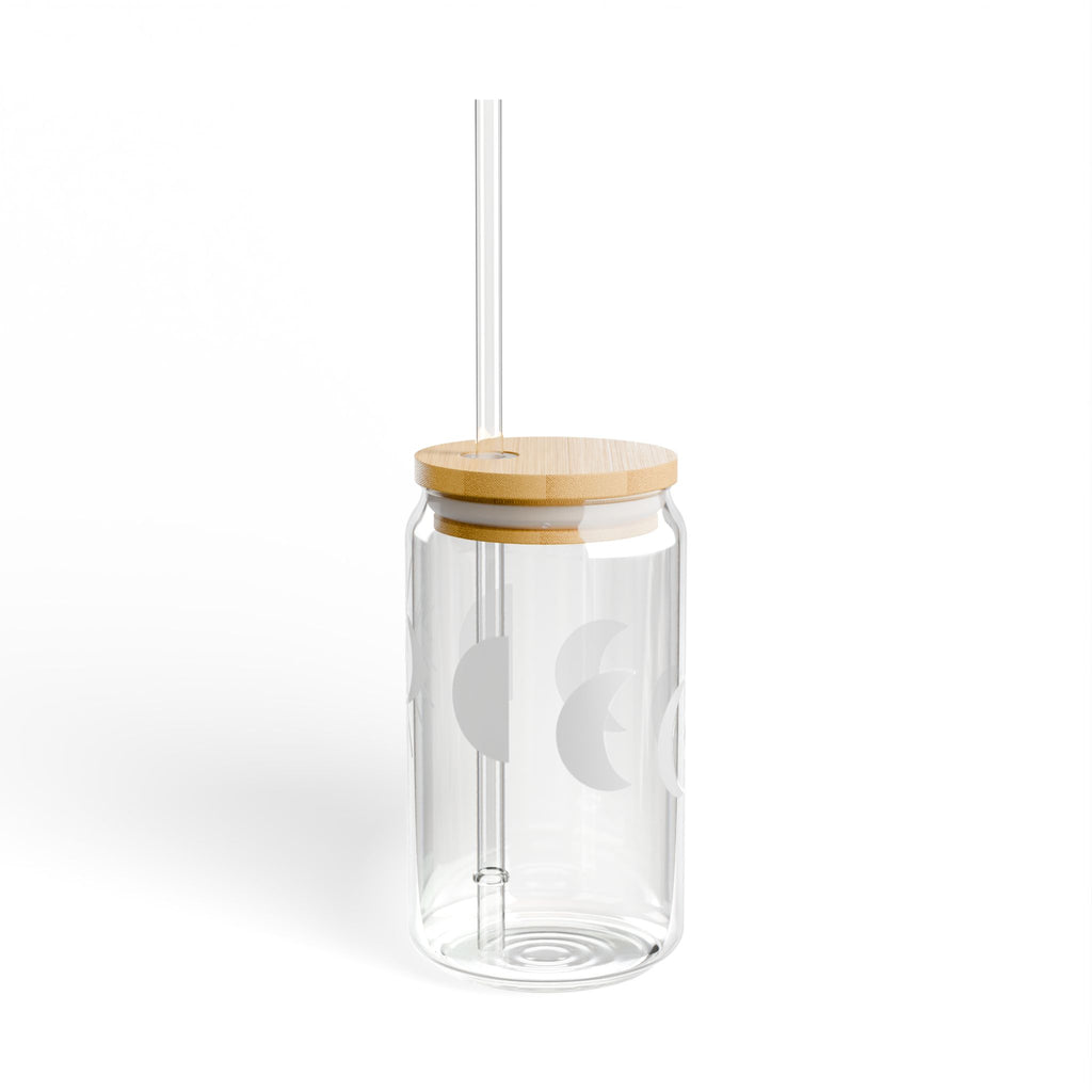 Stylish 16oz Sipper Glass with Bamboo Lid - Eco-Friendly Drinkware for Modern Living