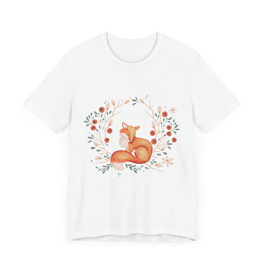 Whimsical Fox Unisex Jersey Tee, Forest Animal Shirt, Cute Gift for Nature Lovers, Relaxed Fit, Eco-Friendly Fabric