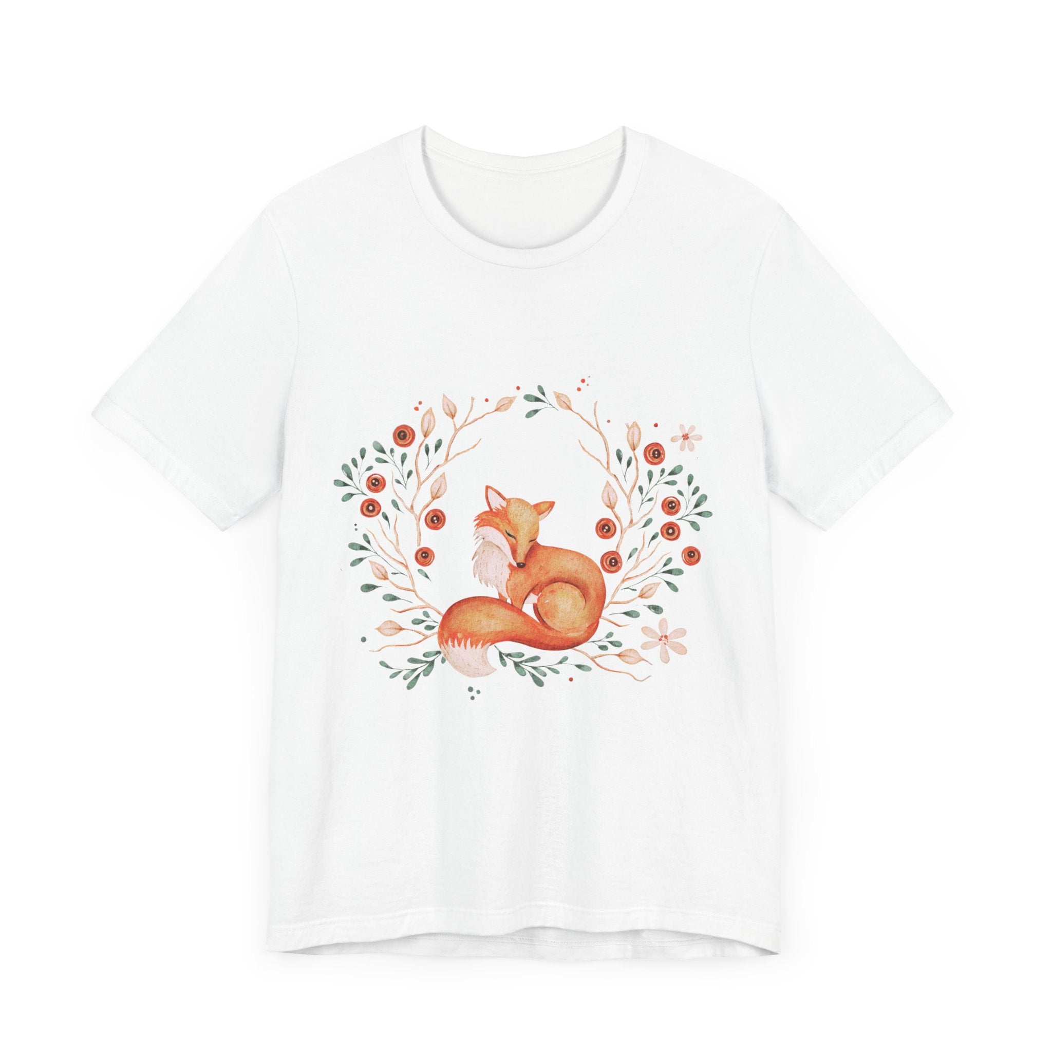 Whimsical Fox Unisex Jersey Tee, Forest Animal Shirt, Cute Gift for Nature Lovers, Relaxed Fit, Eco-Friendly Fabric