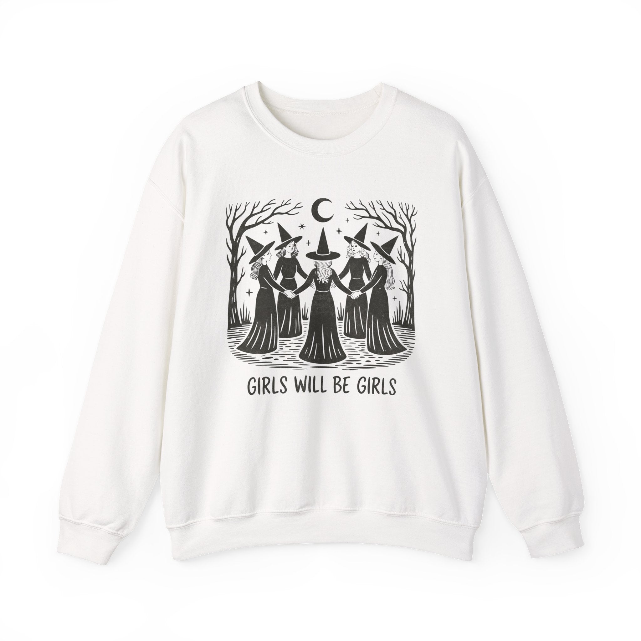 Witchy Crewneck Sweatshirt for Girls | Cozy Casual Wear, Gift for Witchy Friends, Halloween Apparel, Magical Fashion, Everyday Comfort