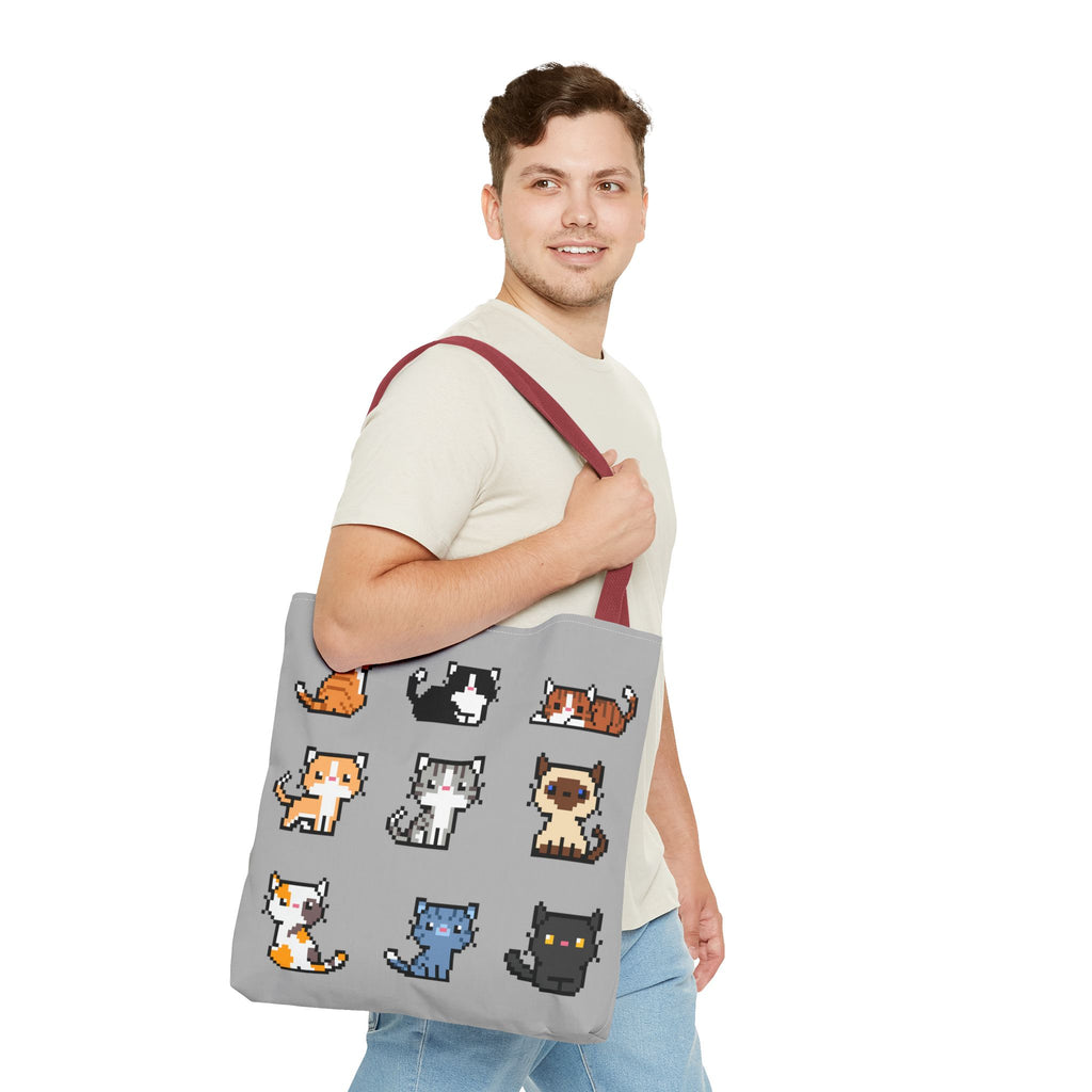 Cute Pixel Art Cat Tote Bag - Perfect for Cat Lovers & Everyday Use