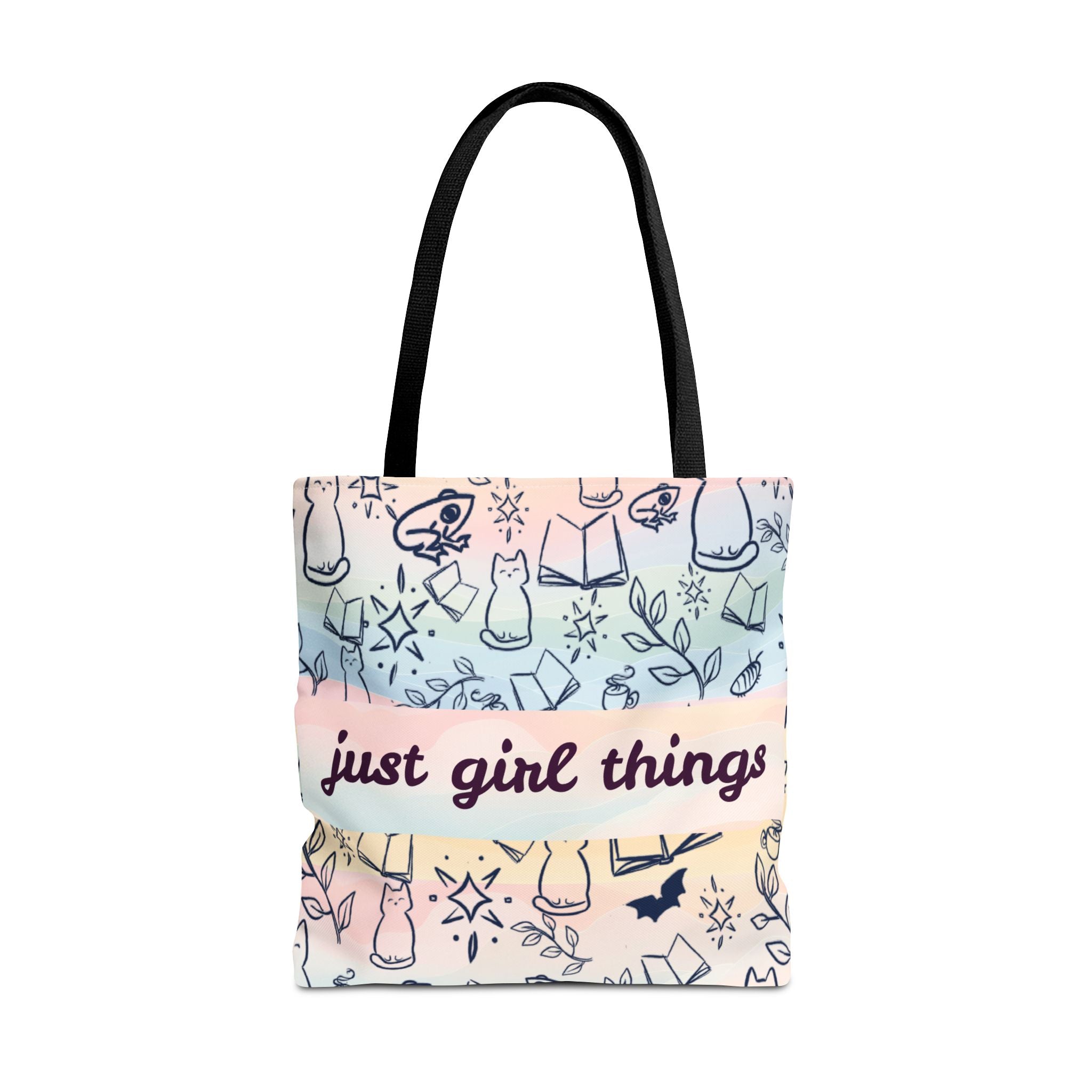 Just Girl Things Tote  "Cats, Books, Frogs & Bats? Yes, Please!"