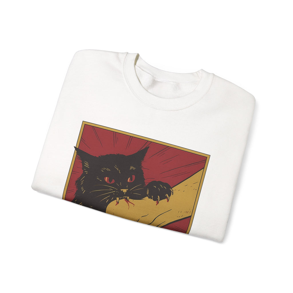 Cat Graphic Sweatshirt - Cozy Unisex Crewneck for Pet Lovers, Perfect for Casual Wear, Gift for Cat Owners, Fun and Comfy!