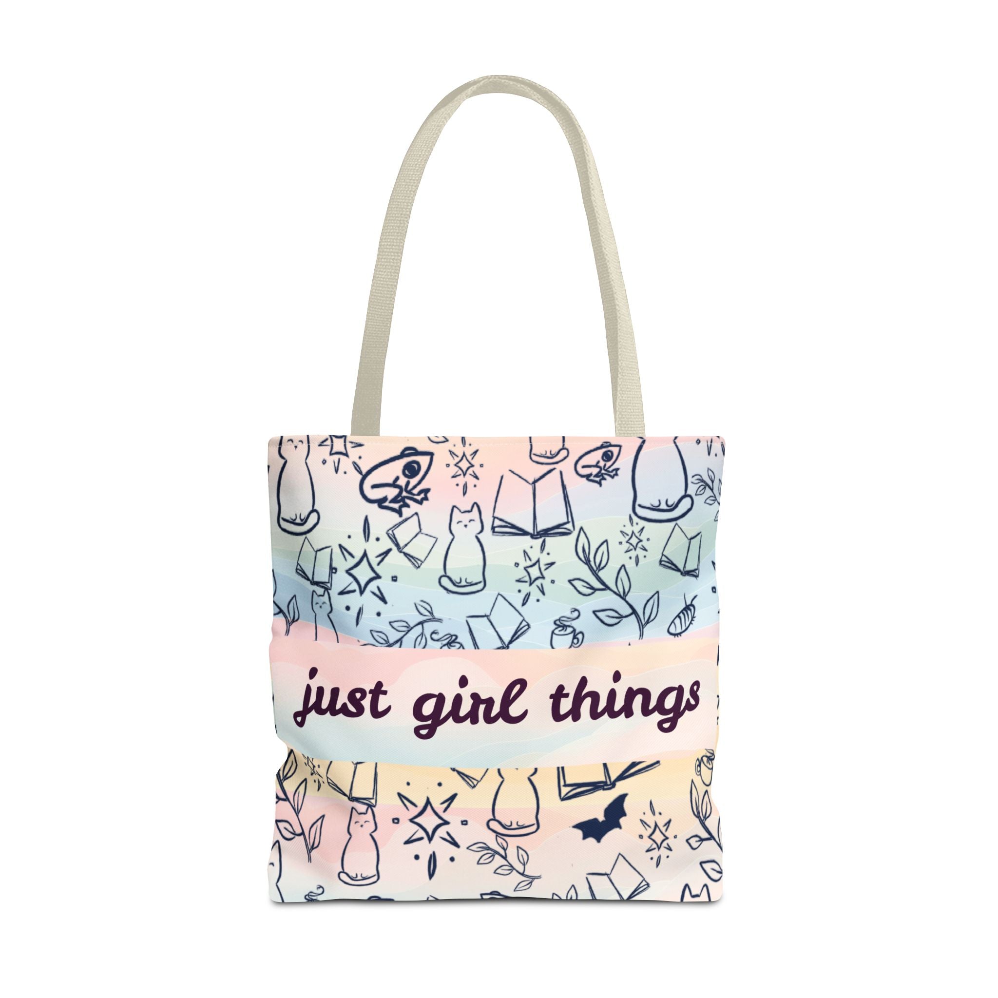 Just Girl Things Tote  "Cats, Books, Frogs & Bats? Yes, Please!"