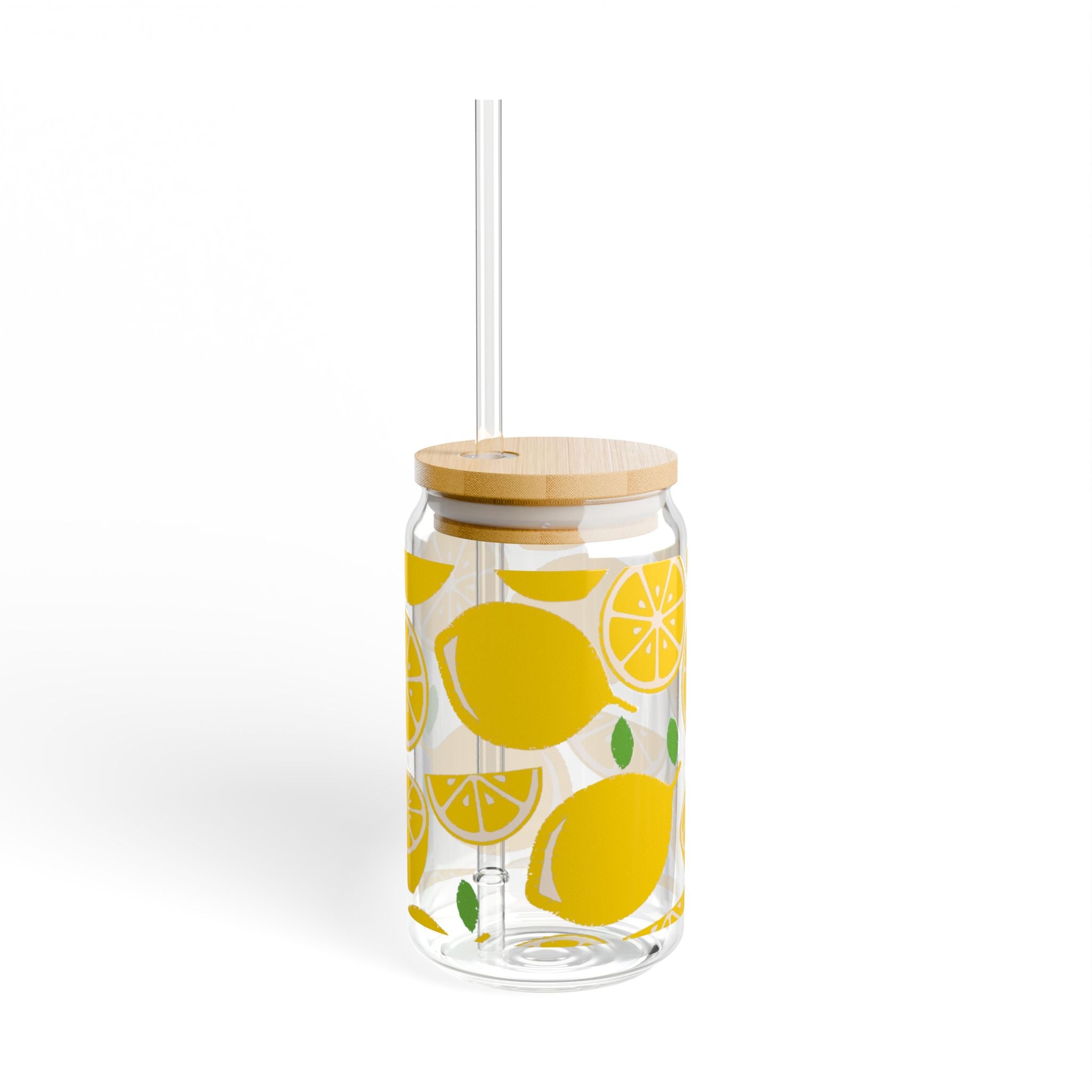 Lemonade Sipper Glass - 16oz with Straw - Perfect for Summer Refreshments & Eco-Friendly Drinking