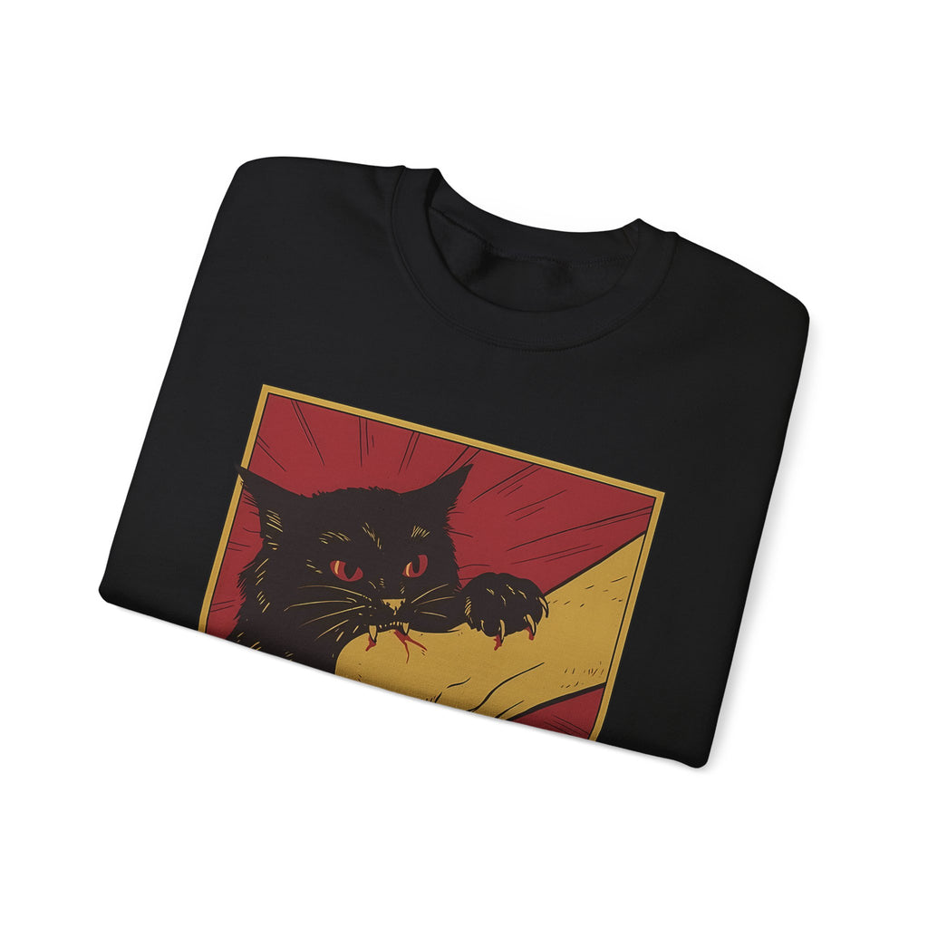 Cat Graphic Sweatshirt - Cozy Unisex Crewneck for Pet Lovers, Perfect for Casual Wear, Gift for Cat Owners, Fun and Comfy!