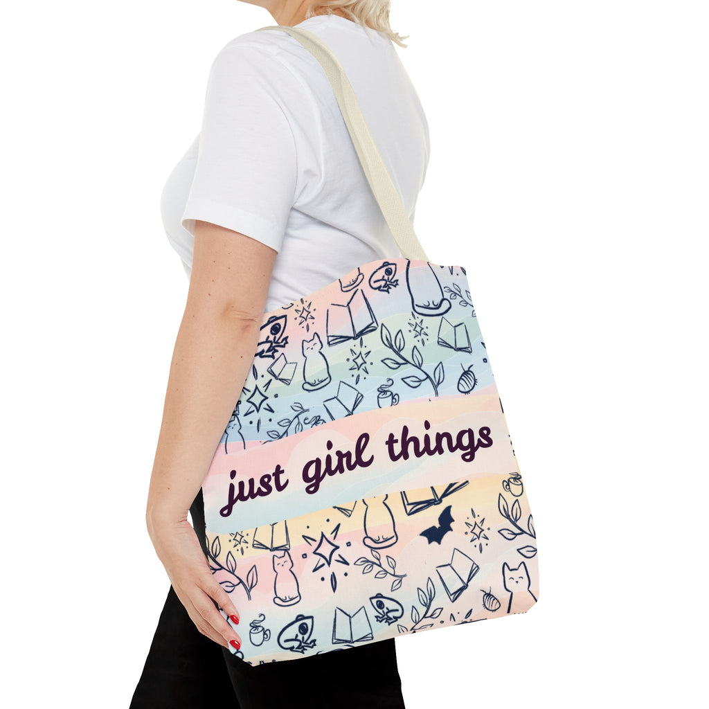 Just Girl Things Tote  "Cats, Books, Frogs & Bats? Yes, Please!"