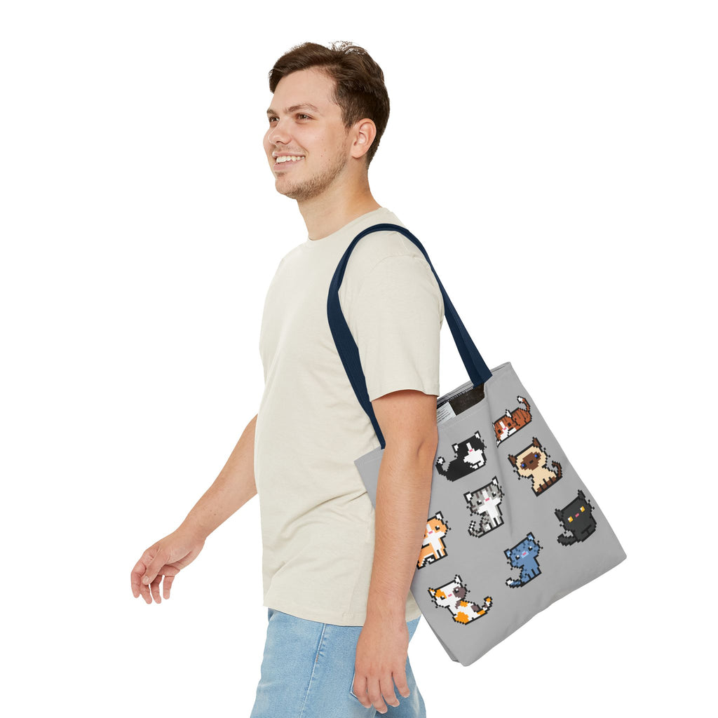 Cute Pixel Art Cat Tote Bag - Perfect for Cat Lovers & Everyday Use
