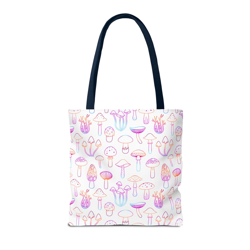 Colorful Mushroom Pattern Tote Bag - Eco-Friendly Grocery or Beach Tote