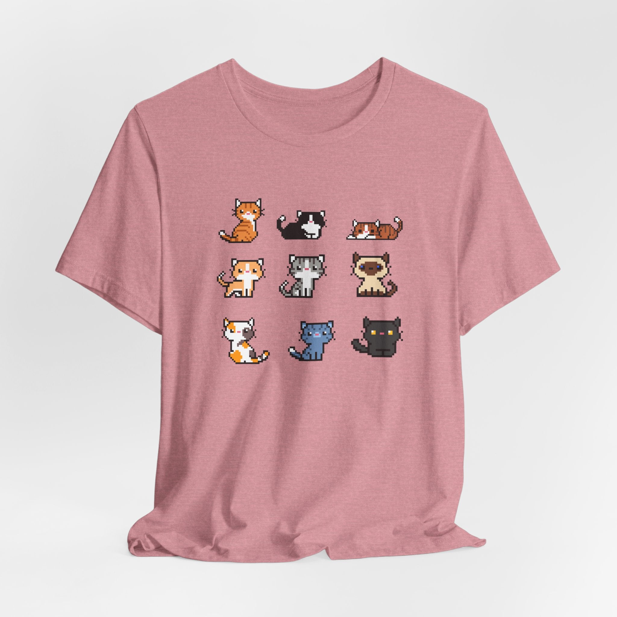 Cute Cat Pixel Art Unisex Short Sleeve Tee