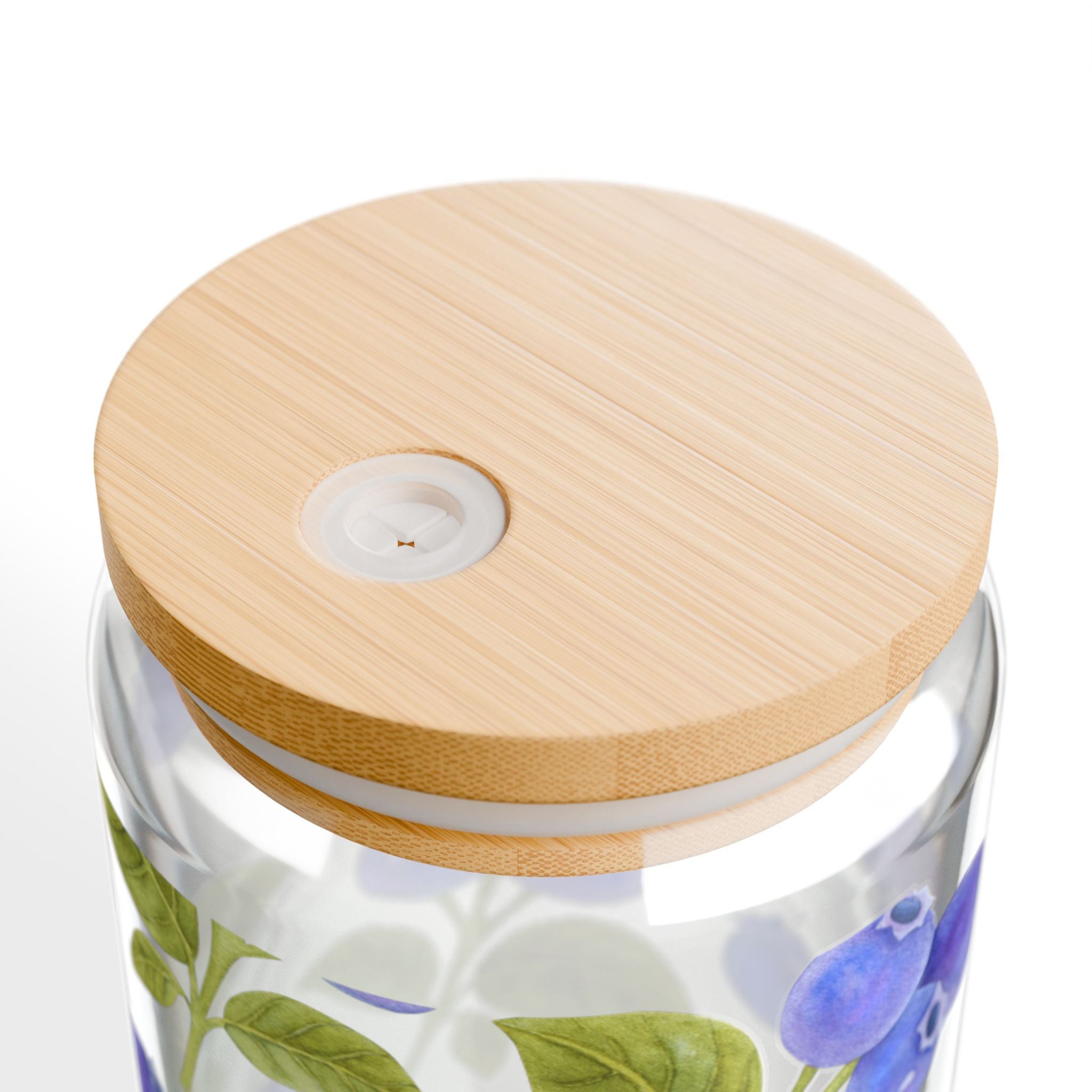 Blueberry 16oz Sipper Glass with Bamboo Lid
