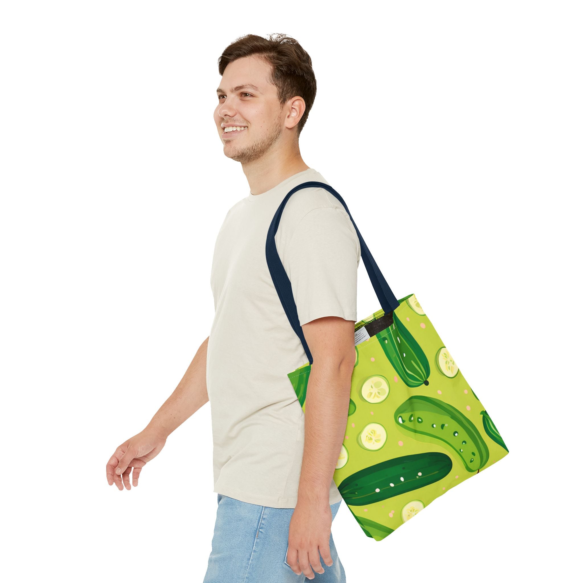 Pickles Pattern Tote Bag - Stylish Reusable Grocery & Beach Bag