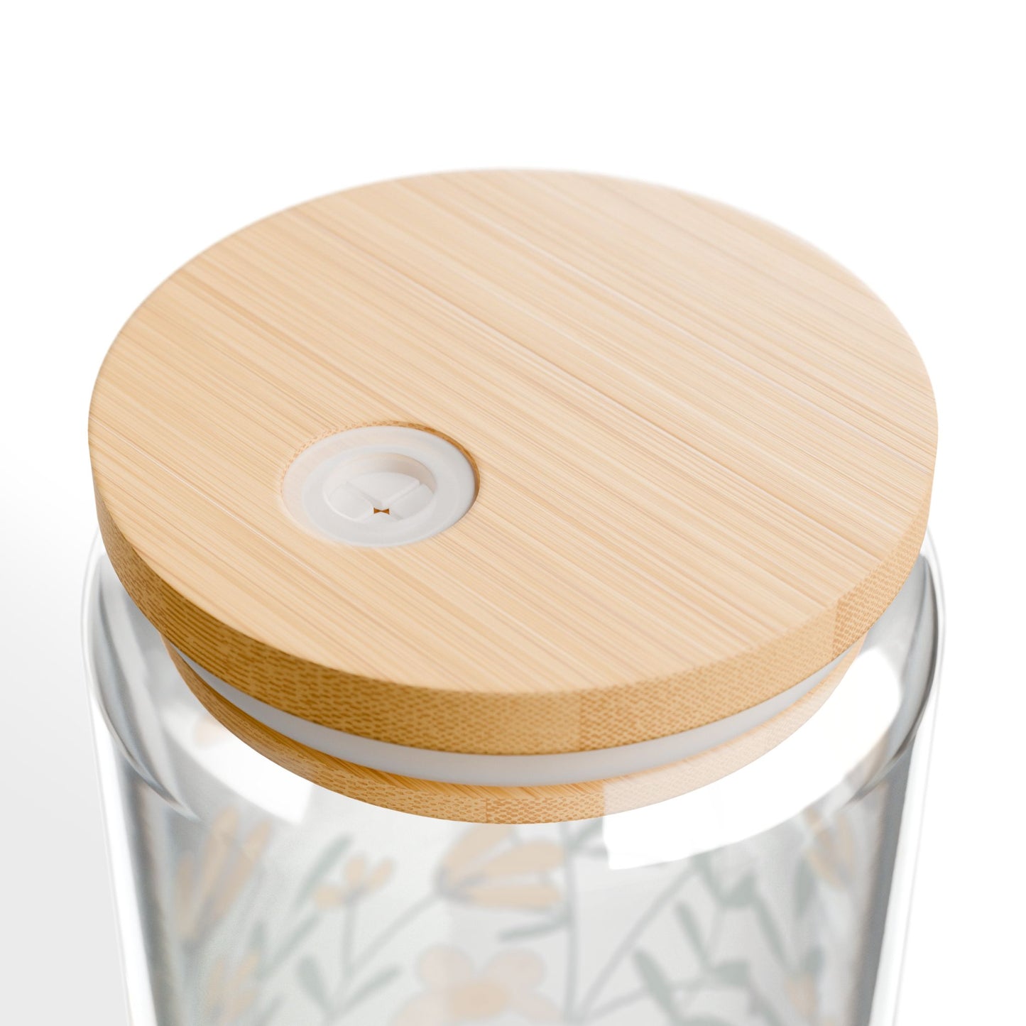 Floral Sipper Glass - 16oz Eco-Friendly Drinkware with Straw
