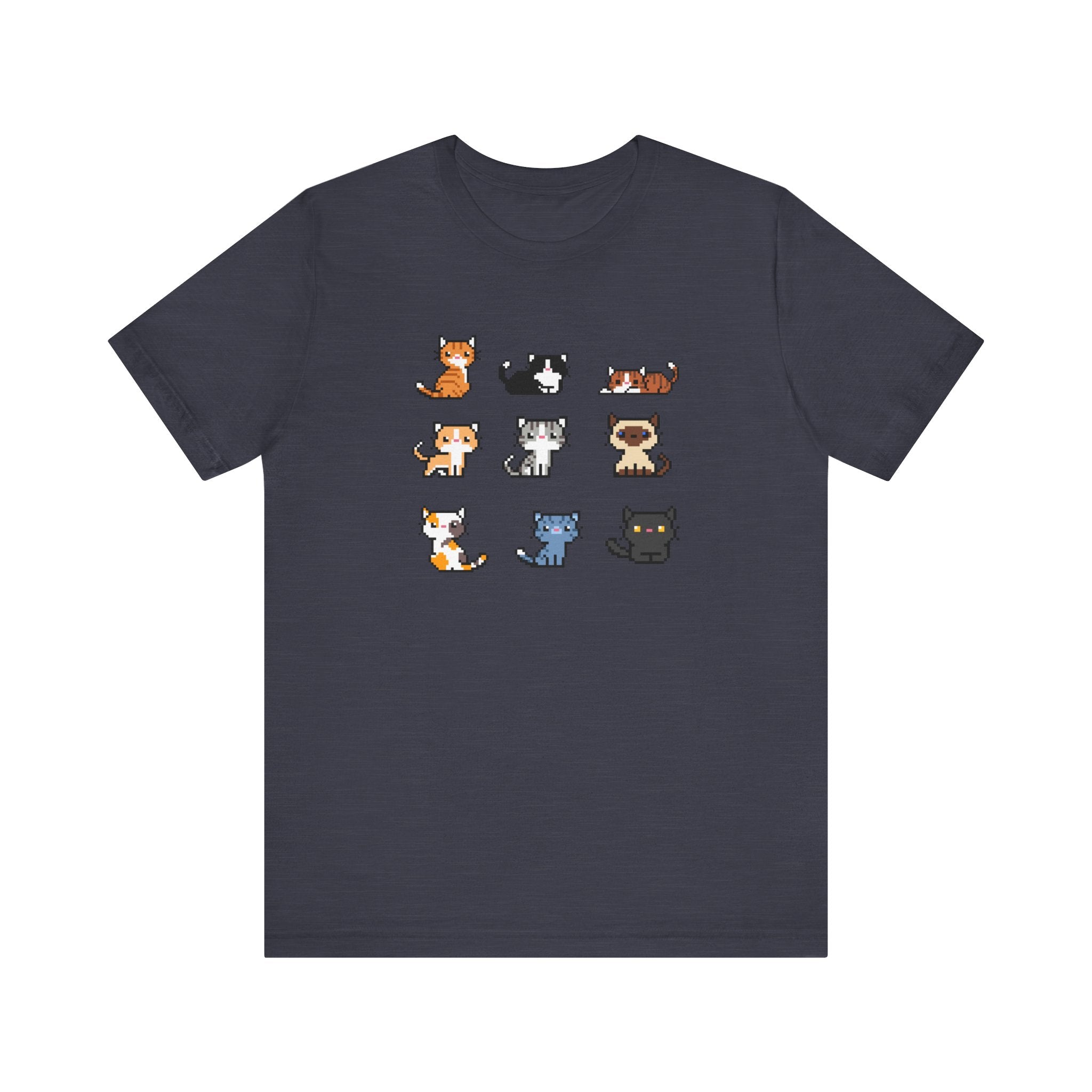 Cute Cat Pixel Art Unisex Short Sleeve Tee