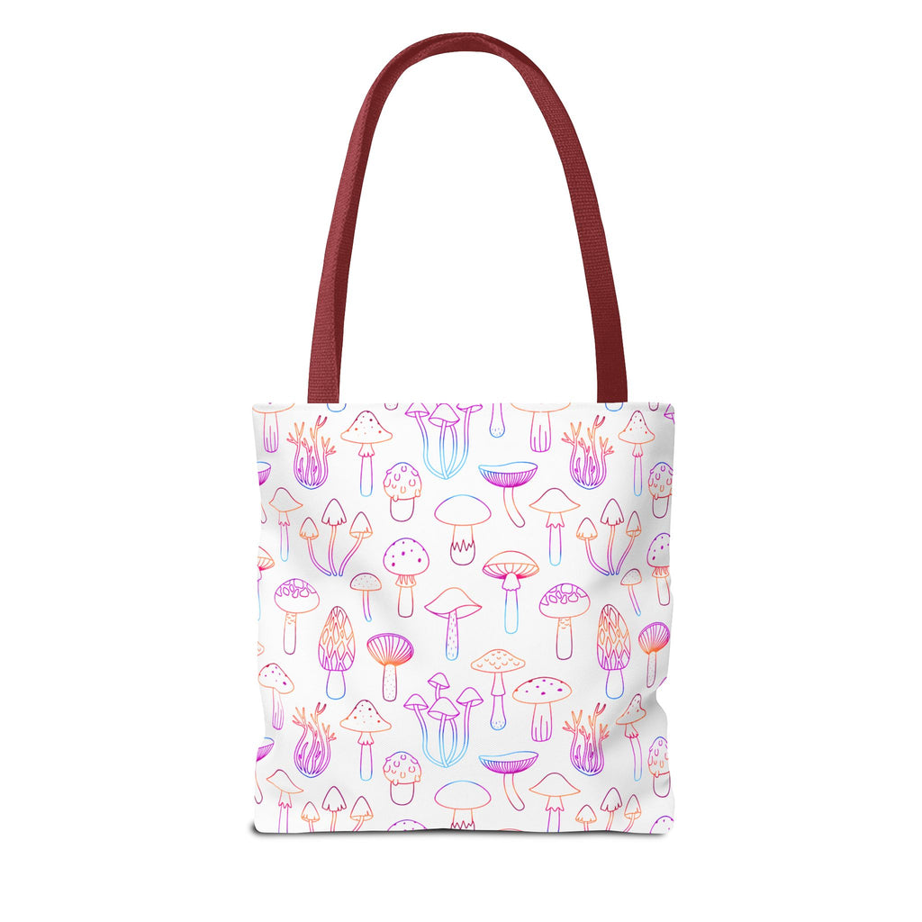 Colorful Mushroom Pattern Tote Bag - Eco-Friendly Grocery or Beach Tote