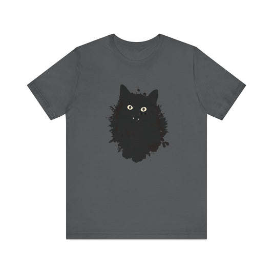 Black Cat Graphic Tee, Cozy Cat Lover T-Shirt, Perfect Gift for Cat Owners, Casual Wear, Animal Lover Apparel