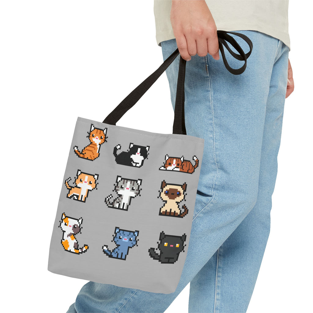Cute Pixel Art Cat Tote Bag - Perfect for Cat Lovers & Everyday Use