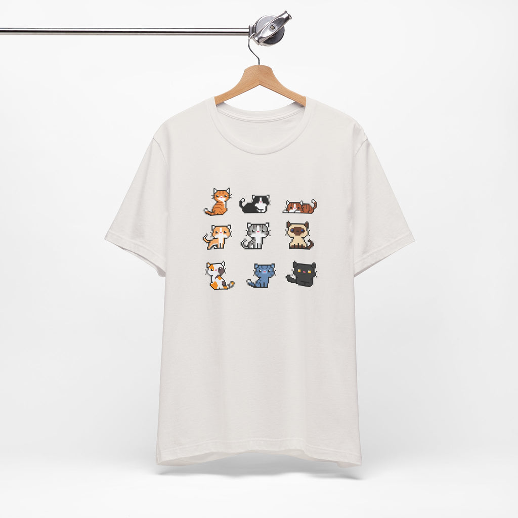 Cute Cat Pixel Art Unisex Short Sleeve Tee