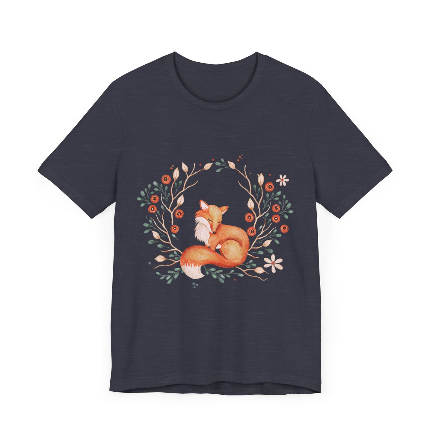 Whimsical Fox Unisex Jersey Tee, Forest Animal Shirt, Cute Gift for Nature Lovers, Relaxed Fit, Eco-Friendly Fabric