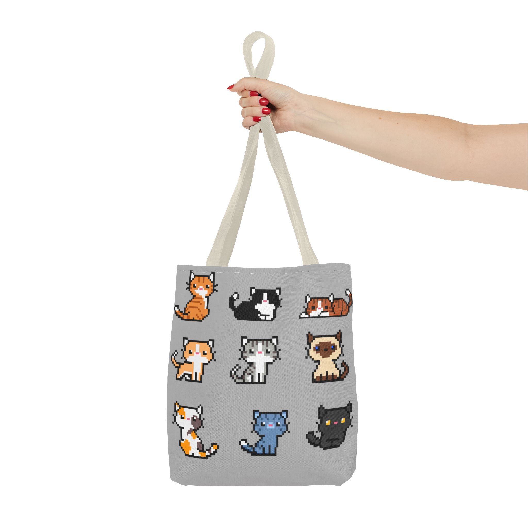 Cute Pixel Art Cat Tote Bag - Perfect for Cat Lovers & Everyday Use