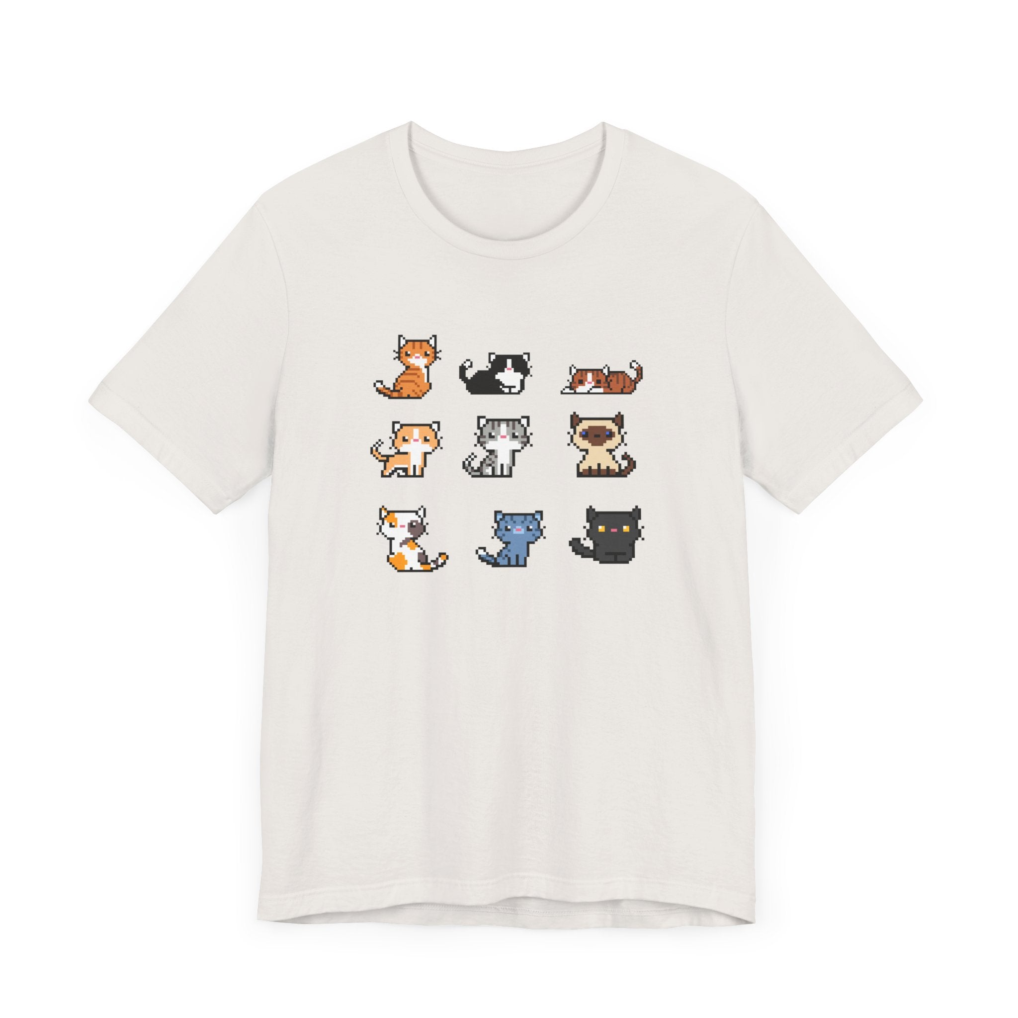 Cute Cat Pixel Art Unisex Short Sleeve Tee