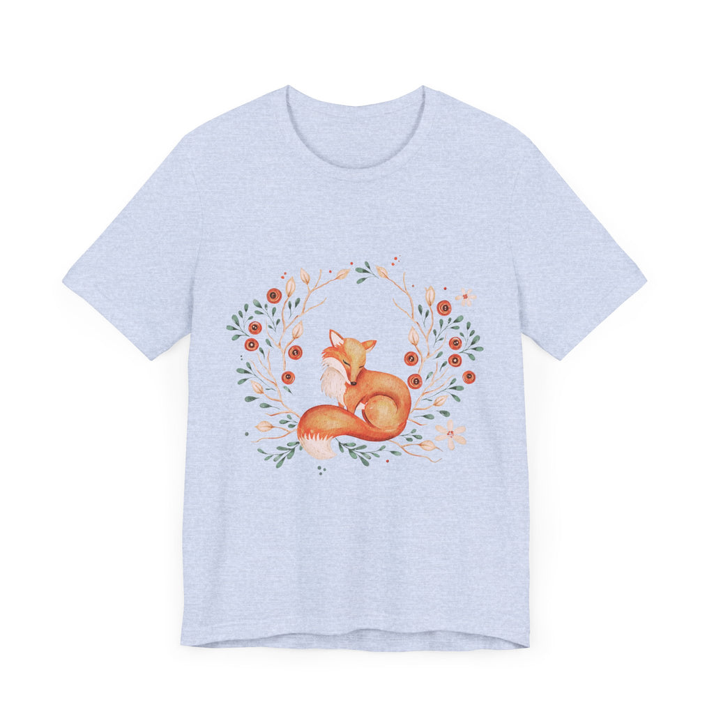 Whimsical Fox Unisex Jersey Tee, Forest Animal Shirt, Cute Gift for Nature Lovers, Relaxed Fit, Eco-Friendly Fabric