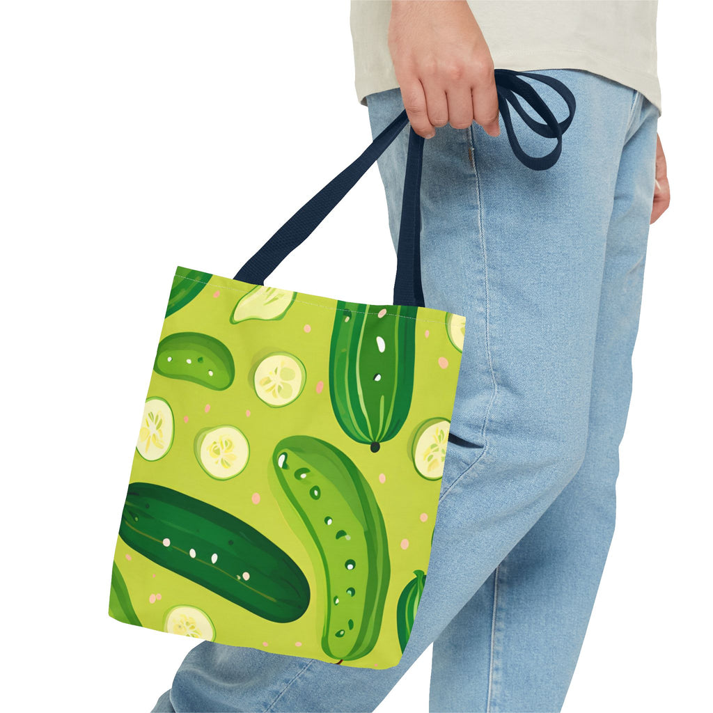 Pickles Pattern Tote Bag - Stylish Reusable Grocery & Beach Bag