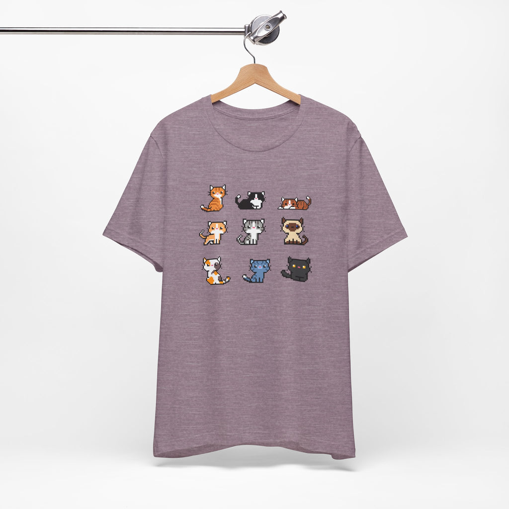 Cute Cat Pixel Art Unisex Short Sleeve Tee
