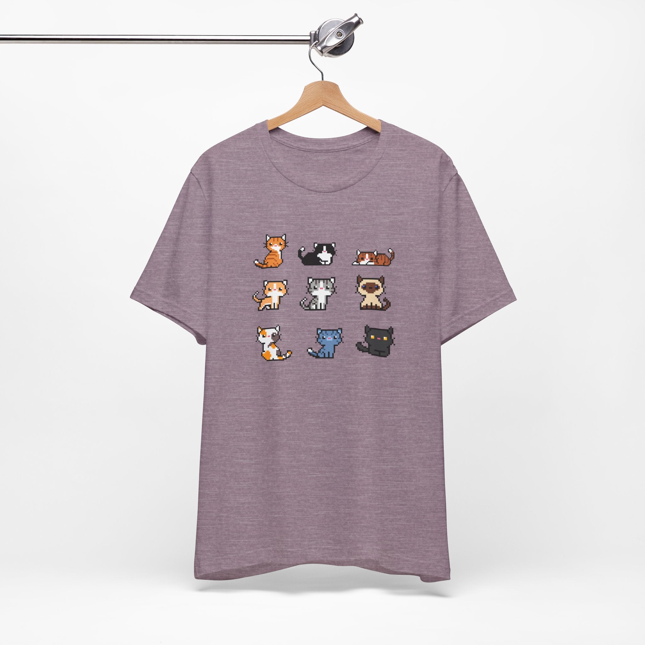 Cute Cat Pixel Art Unisex Short Sleeve Tee