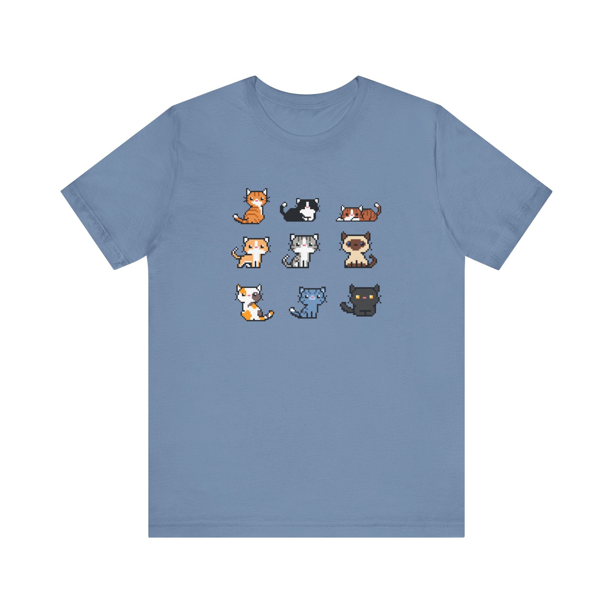 Cute Cat Pixel Art Unisex Short Sleeve Tee