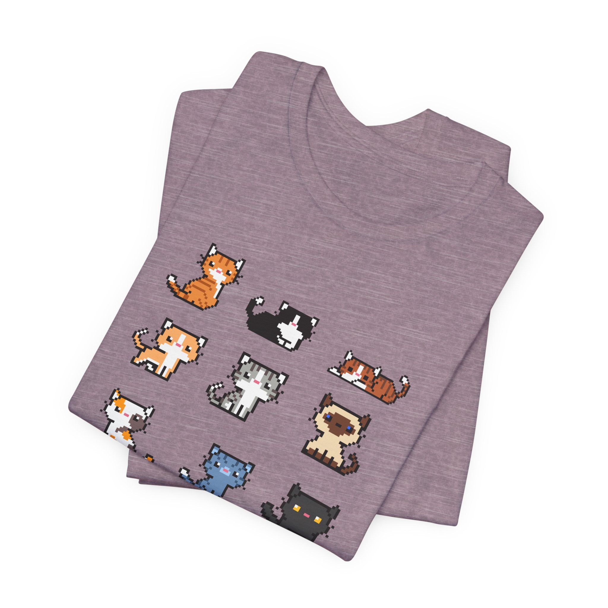 Cute Cat Pixel Art Unisex Short Sleeve Tee